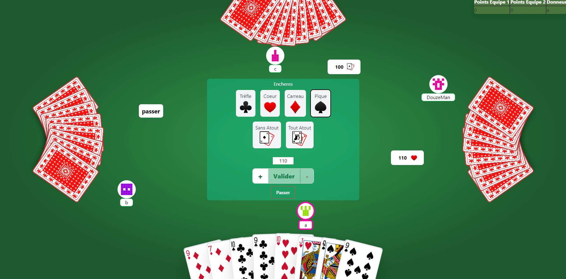 Jeu de Coinche en ligne